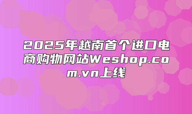 2025年越南首个进口电商购物网站Weshop.com.vn上线