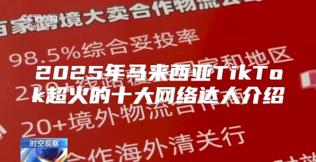 2025年马来西亚TikTok超火的十大网络达人介绍