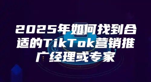 2025年如何找到合适的TikTok营销推广经理或专家