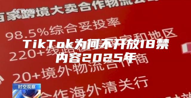 TikTok为何不开放18禁内容2025年
