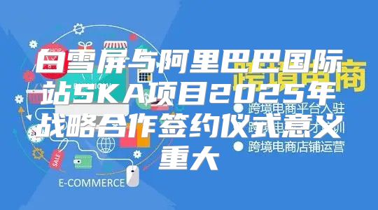 白雪屏与阿里巴巴国际站SKA项目2025年战略合作签约仪式意义重大