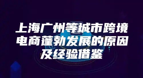 上海广州等城市跨境电商蓬勃发展的原因及经验借鉴