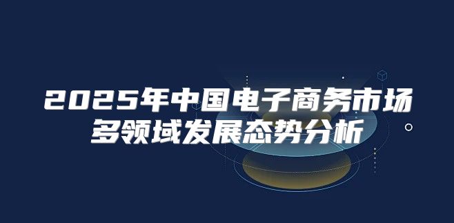2025年中国电子商务市场多领域发展态势分析