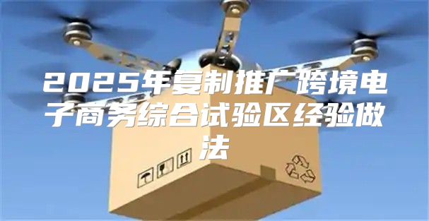 2025年复制推广跨境电子商务综合试验区经验做法