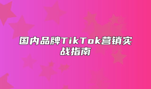 国内品牌TikTok营销实战指南