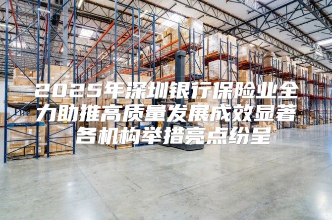 2025年深圳银行保险业全力助推高质量发展成效显著 各机构举措亮点纷呈