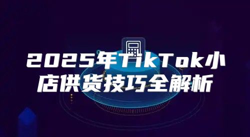 2025年TikTok小店供货技巧全解析