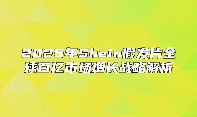 2025年Shein假发片全球百亿市场增长战略解析
