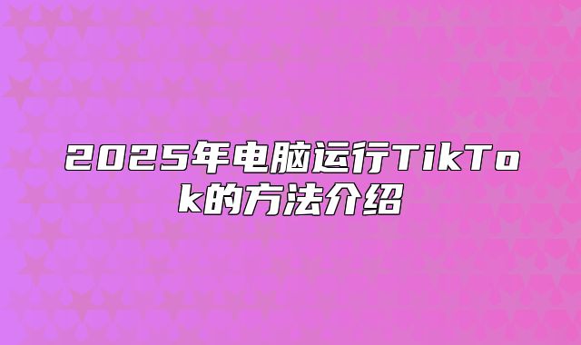 2025年电脑运行TikTok的方法介绍