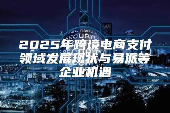 2025年跨境电商支付领域发展现状与易派等企业机遇