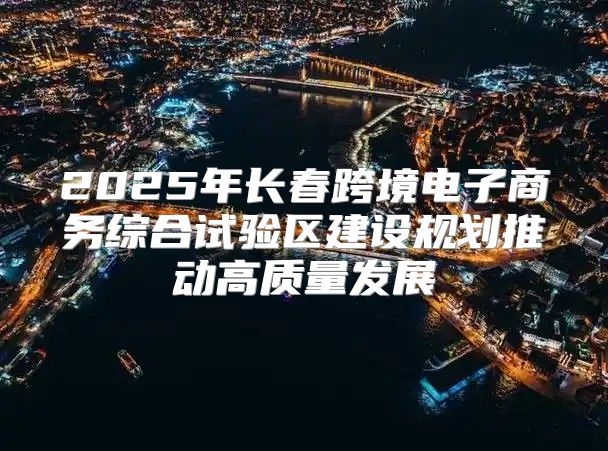 2025年长春跨境电子商务综合试验区建设规划推动高质量发展