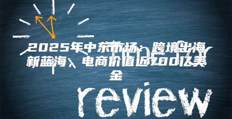2025年中东市场：跨境出海新蓝海，电商价值近700亿美金