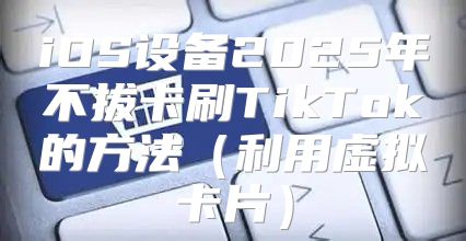 iOS设备2025年不拔卡刷TikTok的方法利用虚拟卡片