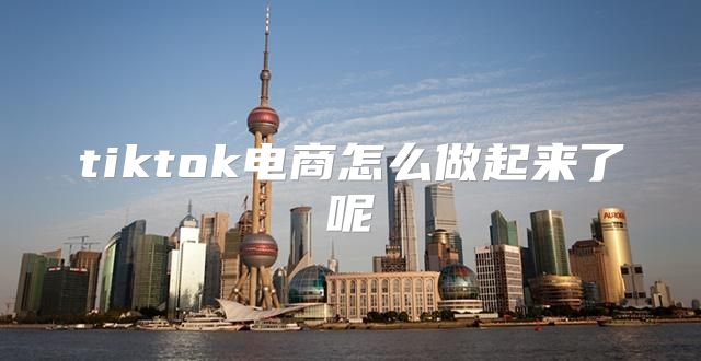 tiktok电商怎么做起来了呢