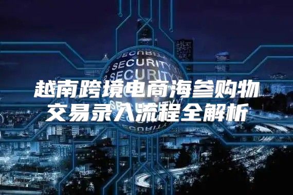 越南跨境电商海参购物交易录入流程全解析