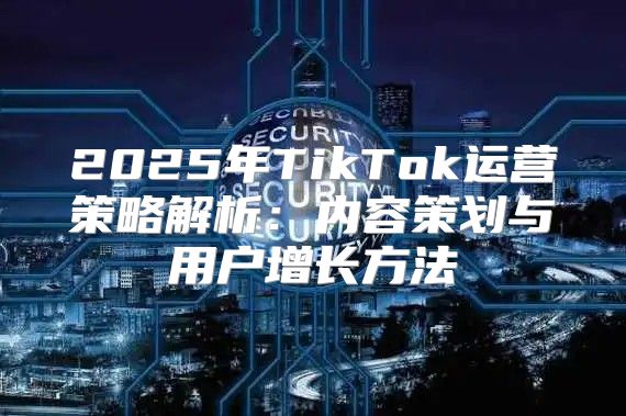 2025年TikTok运营策略解析：内容策划与用户增长方法