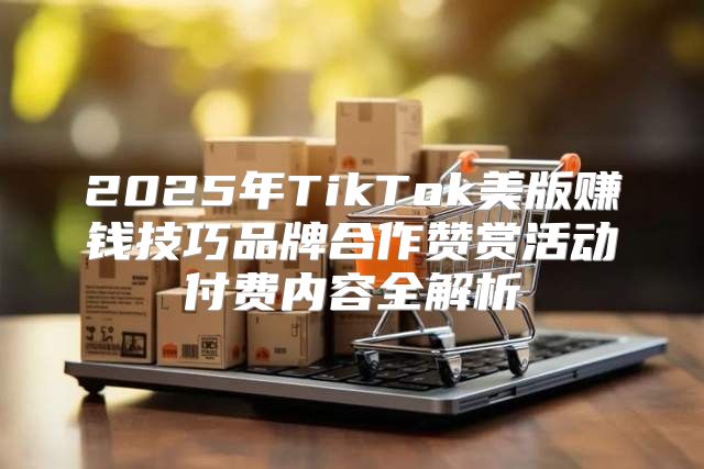 2025年TikTok美版赚钱技巧品牌合作赞赏活动付费内容全解析