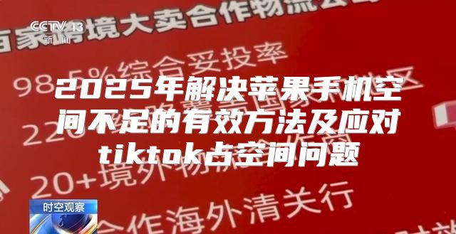 2025年解决苹果手机空间不足的有效方法及应对tiktok占空间问题