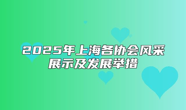 2025年上海各协会风采展示及发展举措