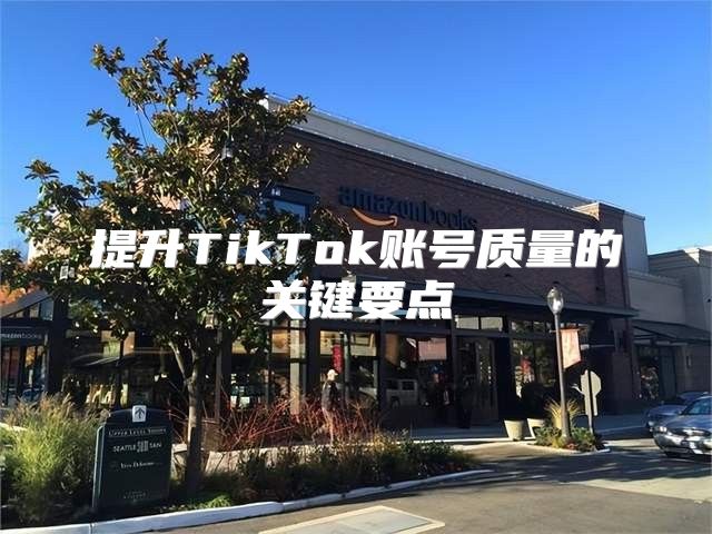 提升TikTok账号质量的关键要点