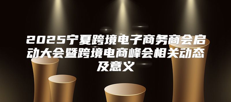 2025宁夏跨境电子商务商会启动大会暨跨境电商峰会相关动态及意义