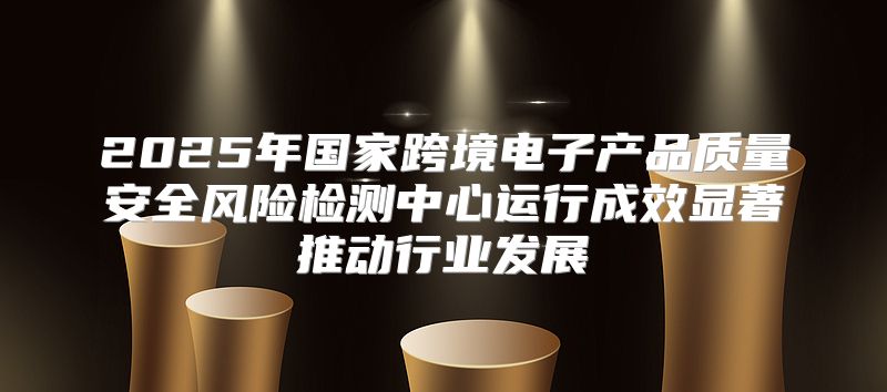 2025年国家跨境电子产品质量安全风险检测中心运行成效显著推动行业发展
