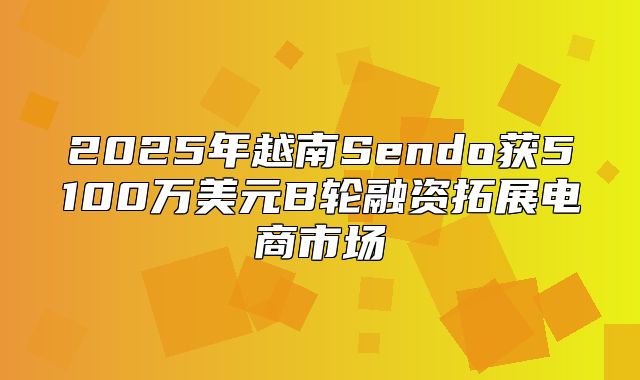 2025年越南Sendo获5100万美元B轮融资拓展电商市场
