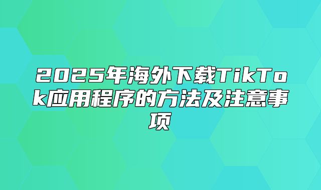 2025年海外下载TikTok应用程序的方法及注意事项
