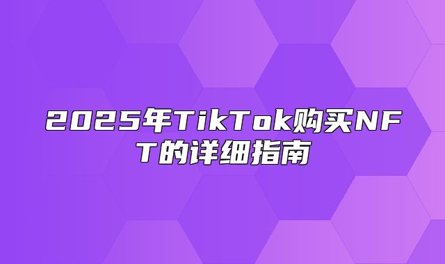 2025年TikTok购买NFT的详细指南