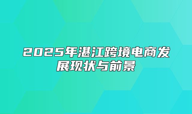 2025年湛江跨境电商发展现状与前景