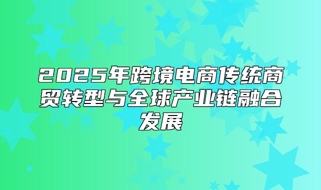 2025年跨境电商传统商贸转型与全球产业链融合发展