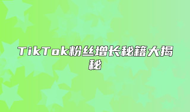 TikTok粉丝增长秘籍大揭秘