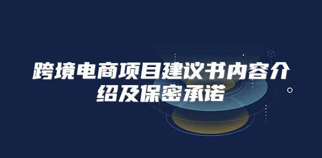 跨境电商项目建议书内容介绍及保密承诺
