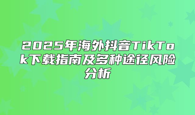 2025年海外抖音TikTok下载指南及多种途径风险分析