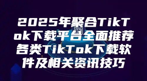 2025年聚合TikTok下载平台全面推荐各类TikTok下载软件及相关资讯技巧
