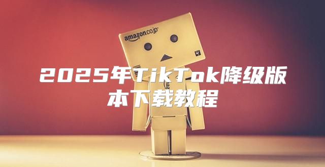 2025年TikTok降级版本下载教程