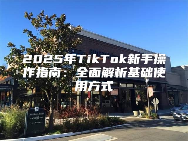 2025年TikTok新手操作指南：全面解析基础使用方式