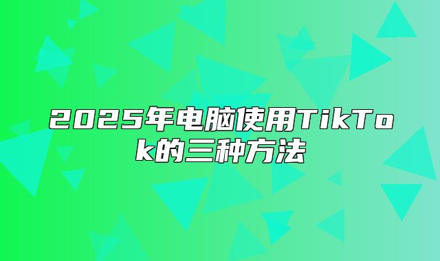 2025年电脑使用TikTok的三种方法