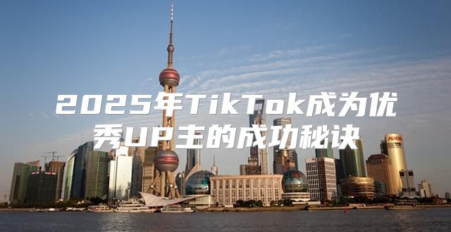 2025年TikTok成为优秀UP主的成功秘诀
