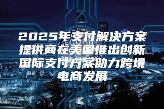 2025年支付解决方案提供商在美国推出创新国际支付方案助力跨境电商发展