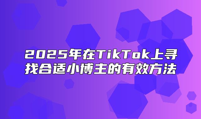 2025年在TikTok上寻找合适小博主的有效方法