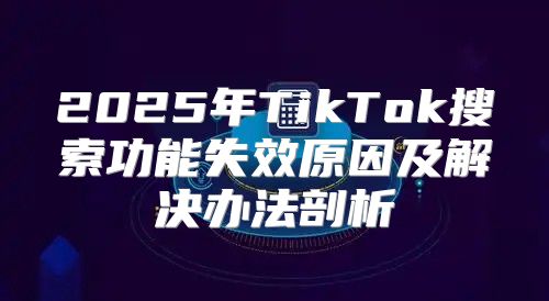 2025年TikTok搜索功能失效原因及解决办法剖析