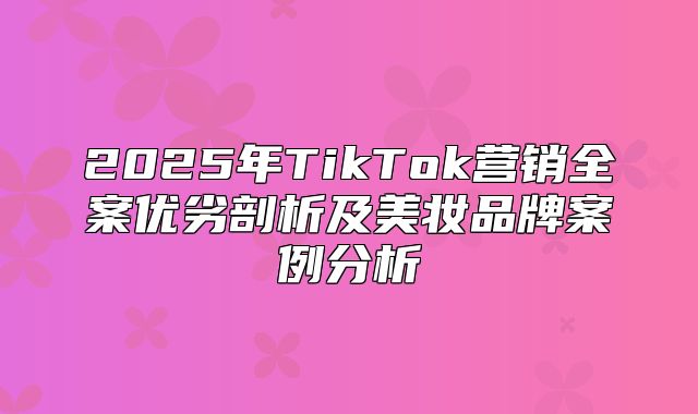 2025年TikTok营销全案优劣剖析及美妆品牌案例分析
