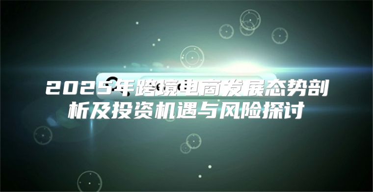 2025年跨境电商发展态势剖析及投资机遇与风险探讨