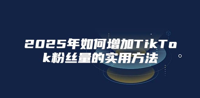 2025年如何增加TikTok粉丝量的实用方法