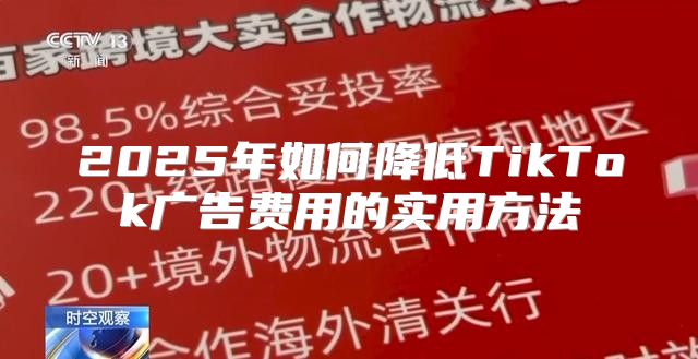 2025年如何降低TikTok广告费用的实用方法