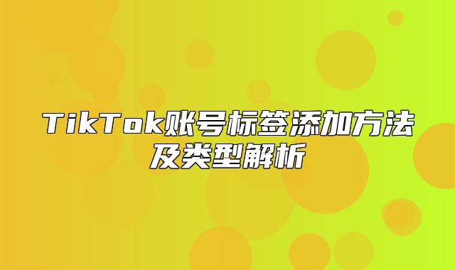 TikTok账号标签添加方法及类型解析