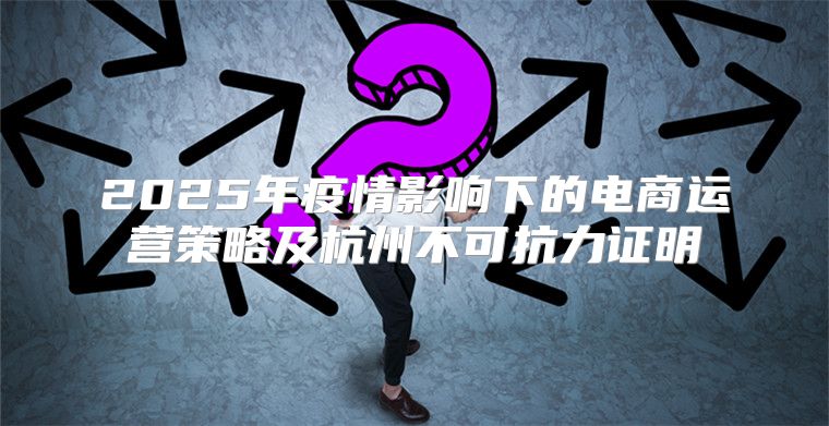 2025年疫情影响下的电商运营策略及杭州不可抗力证明