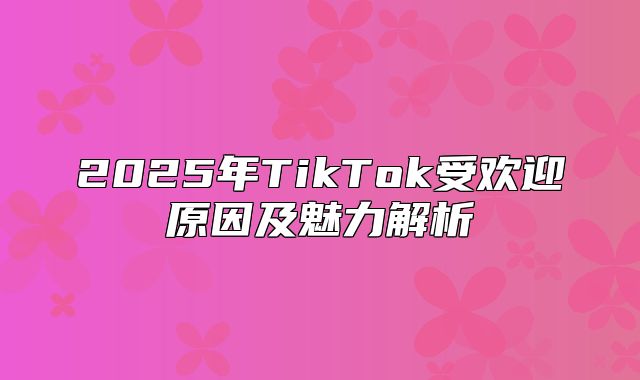 2025年TikTok受欢迎原因及魅力解析