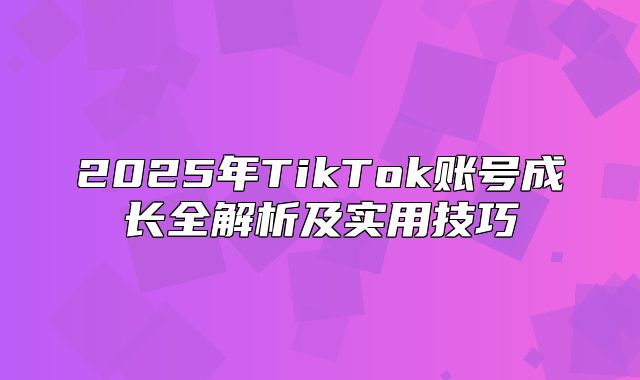 2025年TikTok账号成长全解析及实用技巧